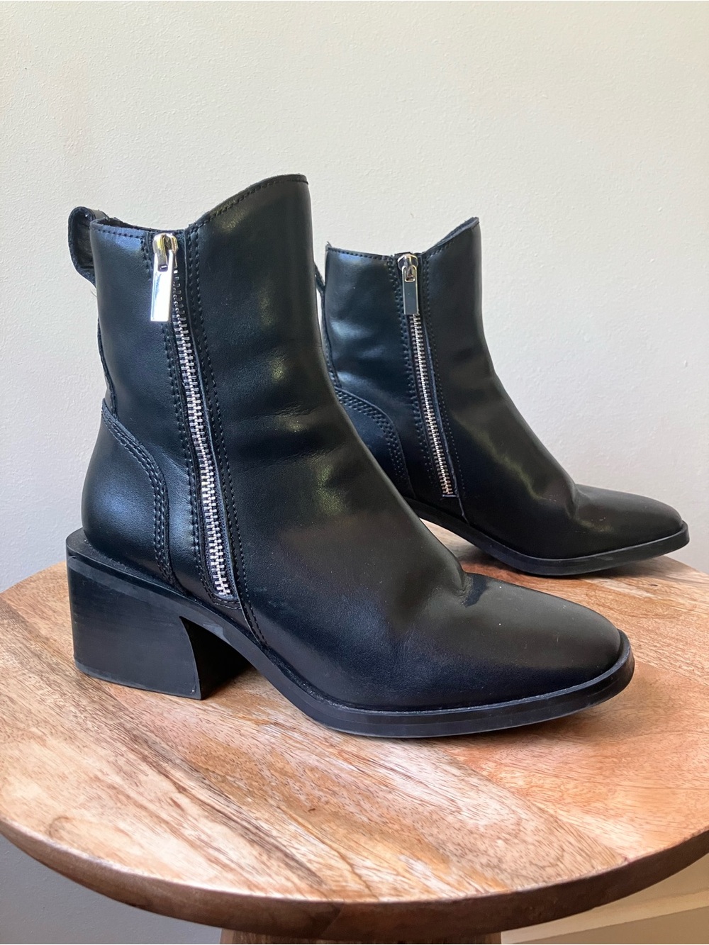 Steve Madden | Ruthy Blocky Square Heeled Zipper Tall Ankle Boot